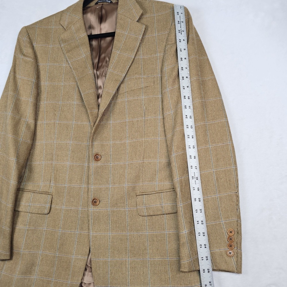 Zanieri Blazer Sport Coat 40L Lanificio Campore 3 Roll 2 Plaid Silk Wool Italy - Picture 6 of 14